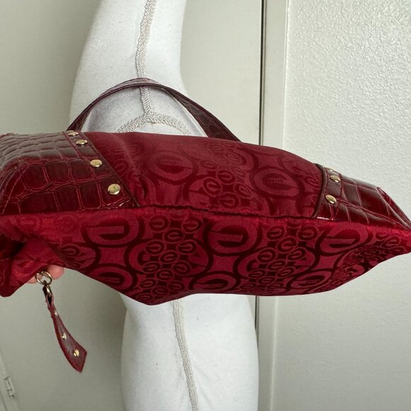 Cute Red Shoulder Bag Croc Style Fabric - Picture 4 of 13